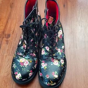 Floral combat boots